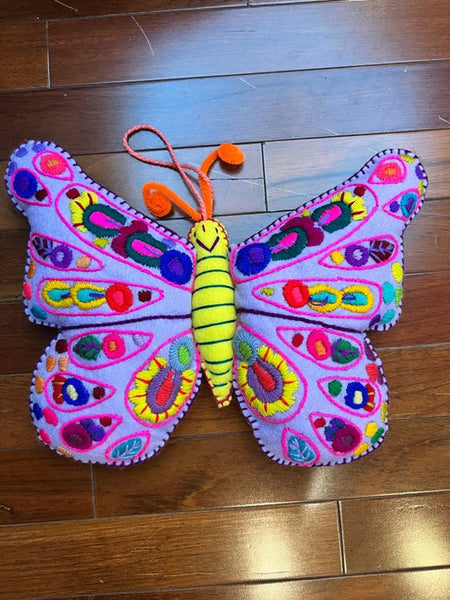 Hand Embroidered Butterfly Sofa Pillows
