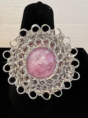 Wire Crochet Onyx Ring