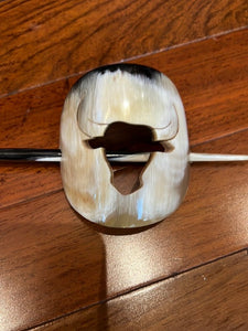 Natural Horn Bull Hair/Scarf Pin