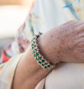 Silver Chrysocolla Bead Bracelet