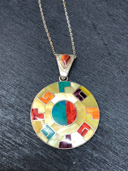 Sterling Silver Inlaid Necklace
