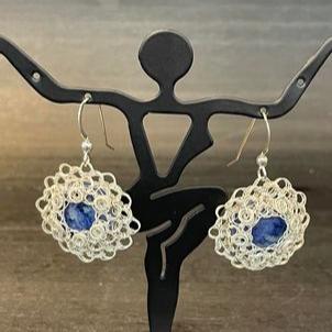 Sterling Silver Wire Crocheted Earrings