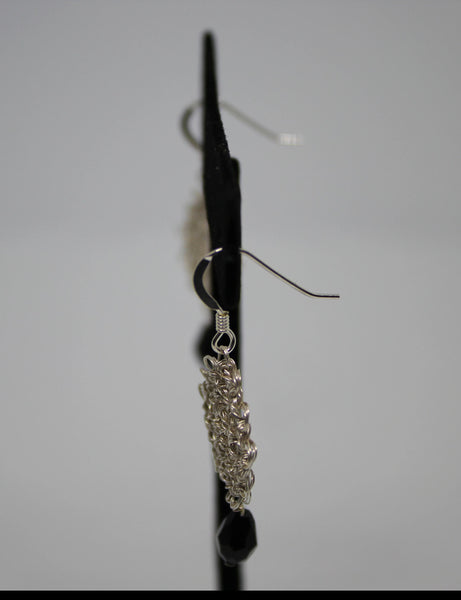 Silver Plated Wire Crocheted Drop Earrings