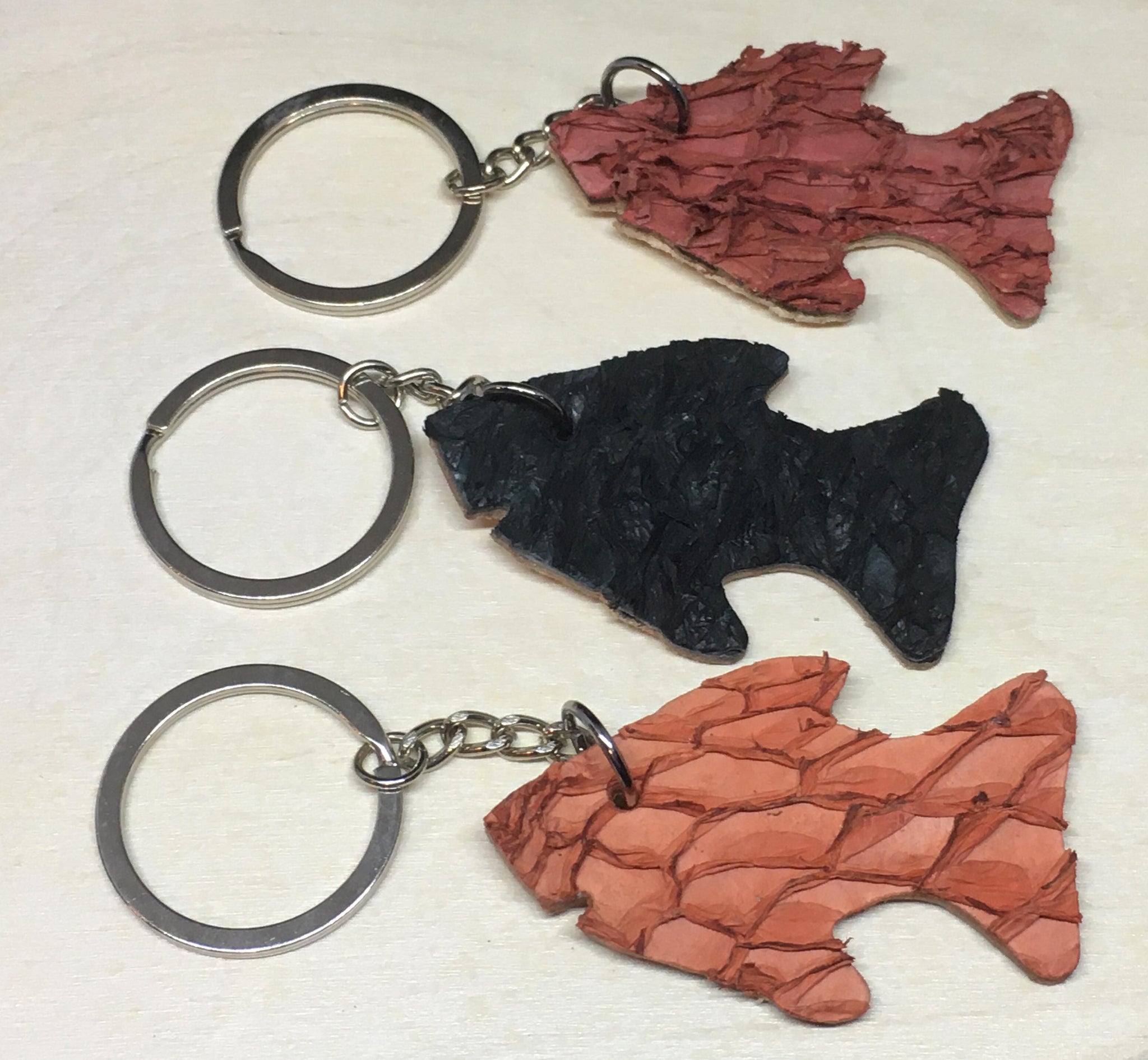 Fish Skin Leather Key Chain