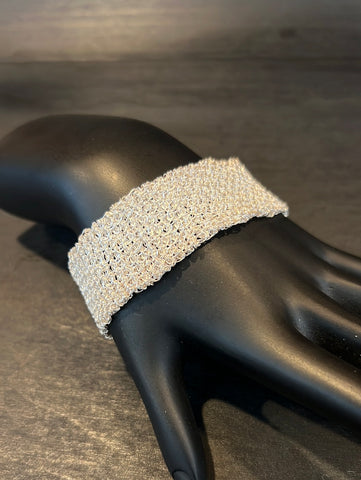 Sterling Silver Hand-Crocheted Bracelet