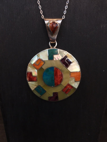 Sterling Silver Inlaid Necklace