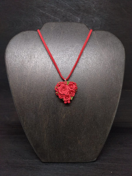 Handcrafted Polymer Clay Rose Necklace