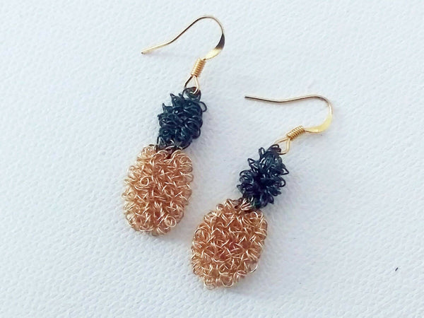 Wire Wrapped Pineapple Earrings